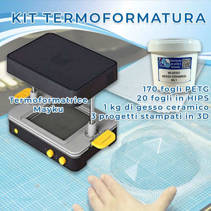 Kit macchina termoformatrice e fogli PETG