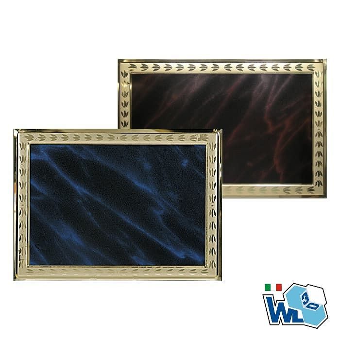 Targa in alluminio rettangolare con bordi spessi verniciati - Effetto marmoreo