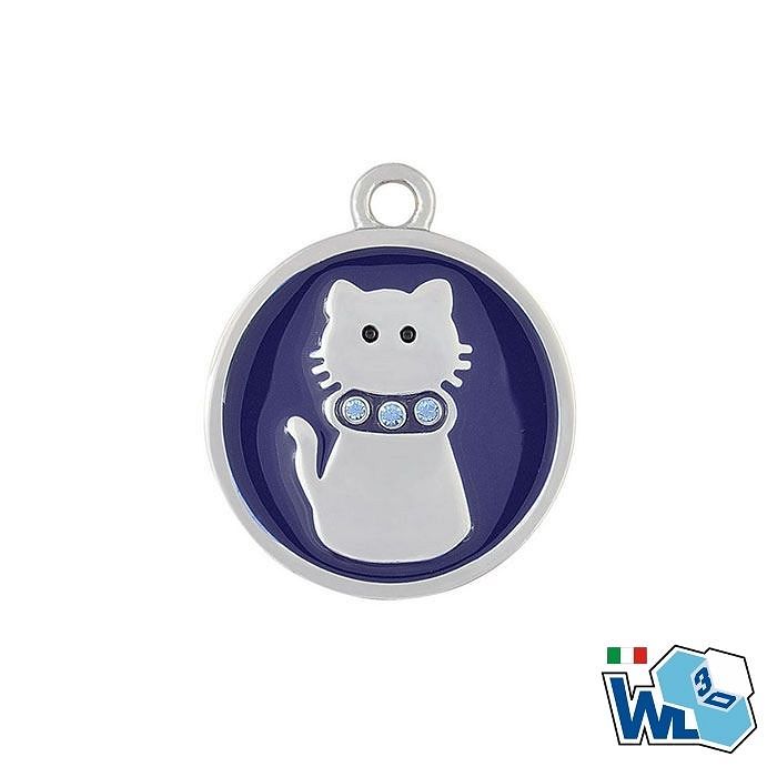 Medaglietta con gatto in acciaio inox